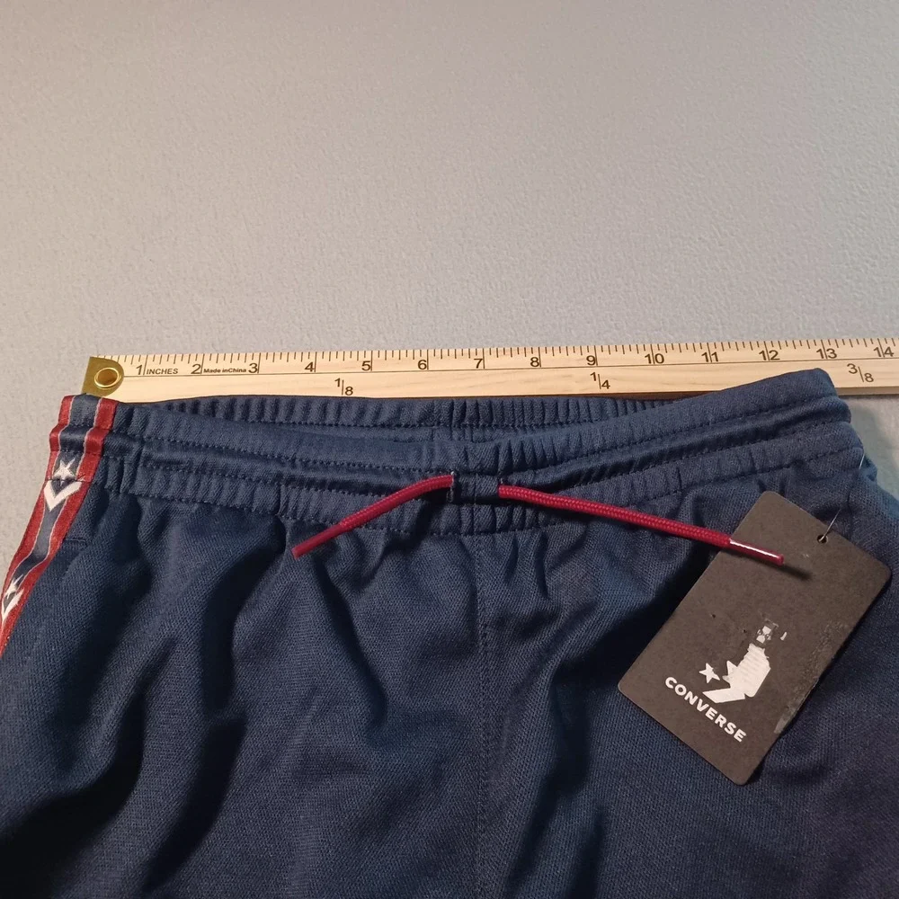 Converse Boys Navy Blue Red Star Chevron Logo Track Pants Joggers Size M 10-12Y